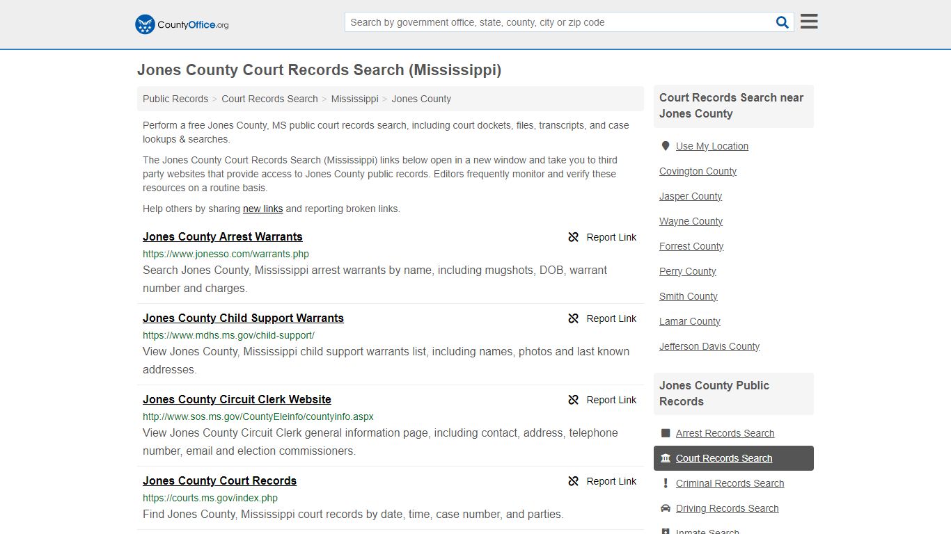 Jones County Court Records Search (Mississippi) - County Office