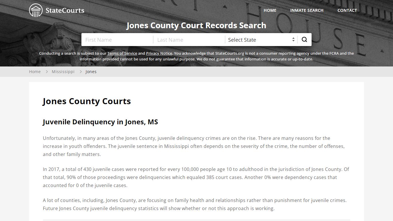 Jones County, MS Courts - Records & Cases - StateCourts